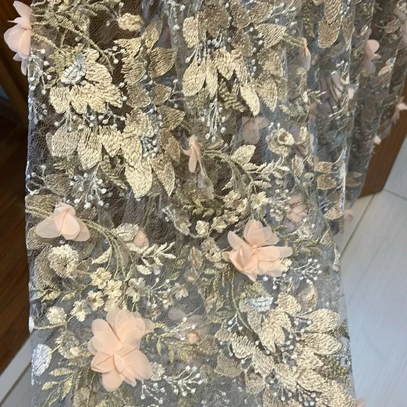 Dress The Population Embellished Plunging Gown Sleeveless Floral Long Dress- NWT - Picture 5 of 8